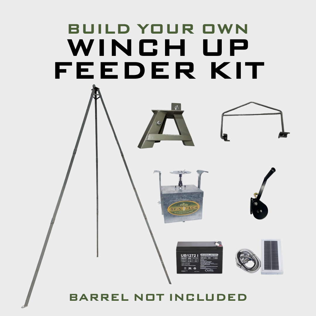 Tripod Winch-Up Top Plate Header With Pulley - USA Made For Deer/Game Feeder Systems